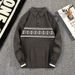 New Autumn And Winter High End Lapel Long Sleeved Sweater For Men, Handsome Trendy Brand, Slim Fit, Bottoming Sweater_viptrois.com