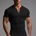 Men's Performance Compression T-Shirt – Muscle Fit Gym Shirt With Moisture-Wicking Fabric & Breathable Mesh For Workout & Athletic Wear_viptrois.com