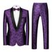 Men's Clothing Groom Wedding Dress Cloth Embroidery Color Matching Suit Two Piece Suit_viptrois.com