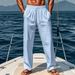 Men's Clothing Men's Hip Hop Breathable Linen Loose Casual Sports Trousers_viptrois.com