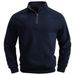Loom 2025 New Autumn Winter European And American Half-Zip Stand Collar Trendy Versatile Fleece-Lined Men's Sweatshirt_viptrois.com