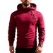 Autumn European And American Men's Solid Color Pullover Sweatshirt Button Half Zip Splicing Hoodie Sweatshirt_viptrois.com
