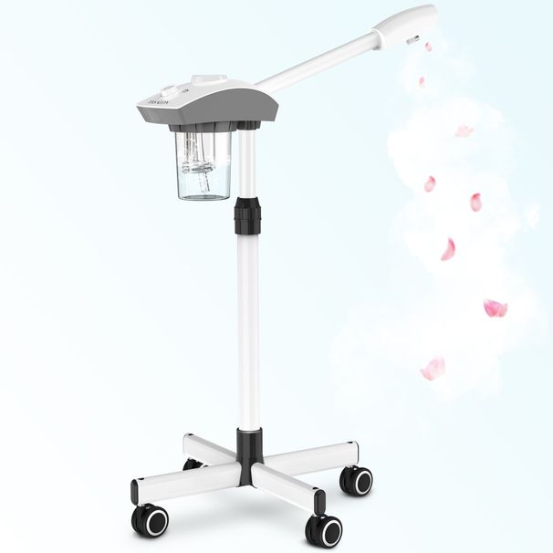 Professional Facial Steamer With Timer Essential Oil Compatible Mist Output – Quiet Wheels, Adjustable Height & 360°_viptrois.com