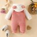Baby clothing new baby long sleeves long legs crawling suit big flowers colour blocking baby girl button down paragraph baby casual clothes_viptrois.com