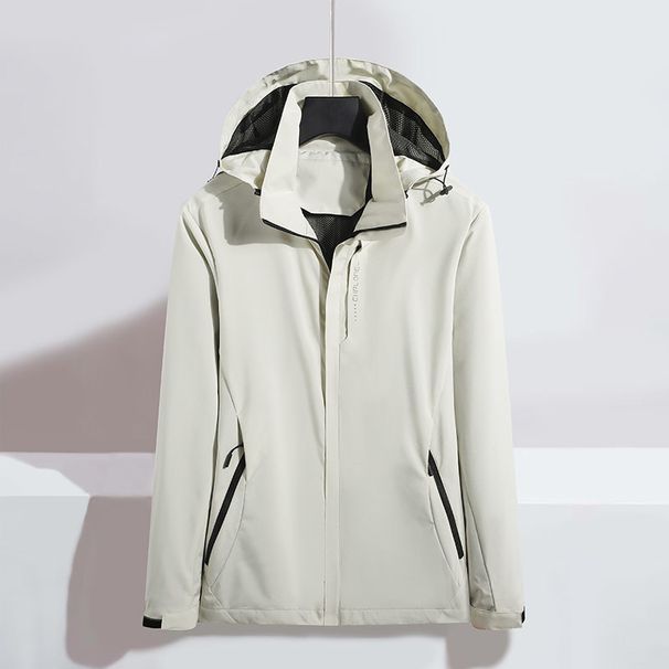 Men's Clothing Spring Jacket New Style Casual Hooded Sports Jacket Couple Outdoor Jacket Spring And Autumn Large Size Solid Color Men's Windproof_viptrois.com