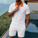 Summer Men's Polo Shirt And Shorts Set European American Style Casual Sportswear Trendy Two-Piece Clothing Short Sleeved_viptrois.com