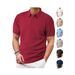 Men's Clothing Summer New Lapel Jacquard Fabric Thin Short Sleeved Men's Casual Sports Polo Shirt Suit_viptrois.com