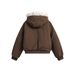 2025 Winter New American Thickened Short Cotton Coat With Fur Collar For Men And Women, Little Style Solid Color_viptrois.com