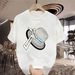 New Cotton Fashion Sense Printing Short-sleeved T-shirt Unisex Men Summer Tide Loose Hundred Tops_viptrois.com