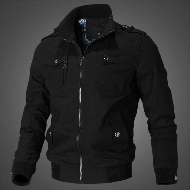 Autumn 2025 Fashion Workwear Jacket Outerwear Men's Cotton Stand Collar Splicing Pocket Long Sleeve Casual Zipper Jacket S-5XL_viptrois.com