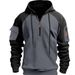 2025 Fashion Hoodies Outerwear Men's 100% Polyester Splicing Half Zipper Long Sleeve Straight Type Hooded Sweatshirts_viptrois.com