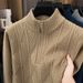 Men's Half-Zip Sweater – Thickened Winter Knit Pullover, Business Casual & Warm Layering For Modern Men_viptrois.com
