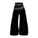 2026 Popular Hot Sale Gothic Fashion Street Trend Horn Fake Two-piece Trousers Winter European And American New Clothing_viptrois.com