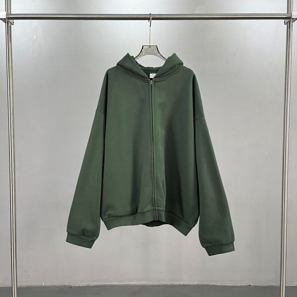 Men's Clothing Zippered Fleece Hoodie – Unisex Winter Pullover With Side Pockets (8 Colors, Heavyweight Brushed Cotton, Streetwear Essential)_viptrois.com