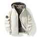 Men’s Detachable Hood Winter Coat – Water-Resistant Long Sleeve Jacket (Black/White, Machine Washable, Removable Collar For Versatility)_viptrois.com