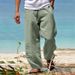 Men's Clothing Cotton And Linen Casual Pants 2025 Spring New Men's Loose Cotton And Linen Drawstring Hip Hop Light Wide Leg Straight Pants Men's Wear_viptrois.com
