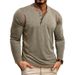 Unbeatable Quality 2025 Autumn And Winter Plus Long Sleeved T-shirt Men's Henry Shirt Four Button Top_viptrois.com