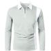 Men's Clothing Long Sleeve Color Block Fashion Matching Men's Lapel Long Sleeve Men's Polo Shirt Two Color Patchwork Fashion Menswear_viptrois.com