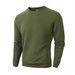 Men's Slim-Fit Crewneck Sweatshirt - Long Sleeve Casual Pullover With Checkered Pattern (White, Black, Army Green, Khaki, Dark Gray)_viptrois.com