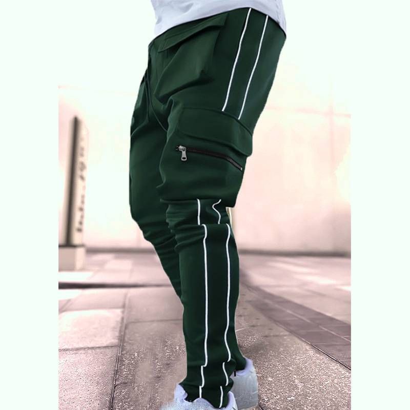 Men's Clothing Lace Up Pants With Multiple Pockets Wear Resistant Anti Beam Heels Straight Leg Running Sports And Leisure Men's Trousers_viptrois.com