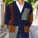 2025 Autumn Fashion Cardigan Kniting Outerwear Men's V-Neck Splicing Single-Breasted Long Sleeve Casual Straight Type Thicken Sweater M-3XL_viptrois.com