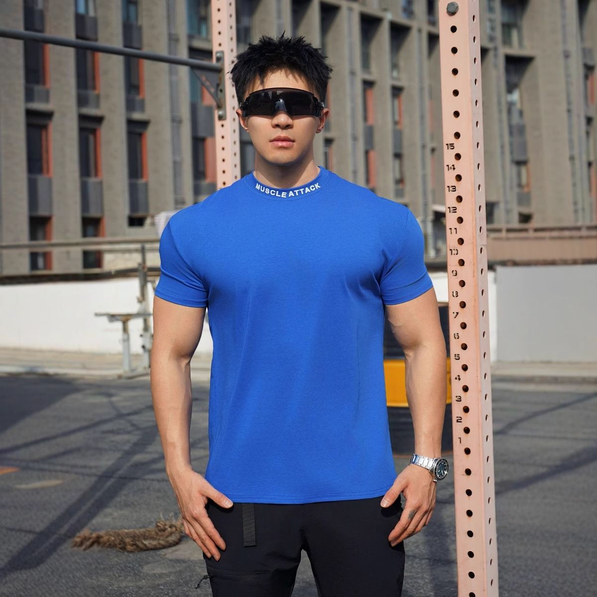 Men's Clothin Loose Fitness Short Sleeved Men's Basketball Autumn Running Training Solid Color Solona Stretch Sports T Shirt_viptrois.com