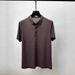 Men’s ClothingSummer Ice Silk Thin Breathable Men's Short Sleeved Shirt Business Casual Lapel T Shirt Solid Color Simple All Match Top Trend_viptrois.com