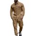 Men's Clothing Men's Fleece Tactical Hunting Jacket Set With Stand Collar - Outdoor Workwear Two-Piece Suit, Loose Fit, Warm & Comfortable_viptrois.com