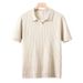 Men's Clothing Striped Short Sleeved Knitted Polo Shirt Men's Summer Lapel Polo Shirt Slim Casual Thin Style_viptrois.com