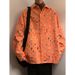 New Spring Fashion Cotton Distressed Shirt For Men Women Oversized Loose Fit Long Sleeve Button-Up With Color Block Design White Black Beige Orange_viptrois.com