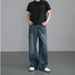 Men's Jeans Cross Border High Quality Vintage Washed Distressed Straight Loose Jeans Brand Autumn Casual Pants_viptrois.com