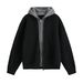 Monochrome Man- Two-Piece Cardigan Hooded Autumn Winter New Deer Fur Plush Trendy Brand Retro Lazy Style Knitted Sweater_viptrois.com