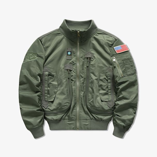 Men's Clothing Spring And Autumn Air Force Pilot Jacket Men's American Outdoor Camouflage Baseball Jacket Stand Collar Multi Pocket Jacket Wholesale_viptrois.com