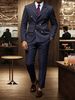 2pcs Men's Business Wedding Suit Set Striped Formal Tuxedo Outfit For Dinner And Ceremonies_viptrois.com