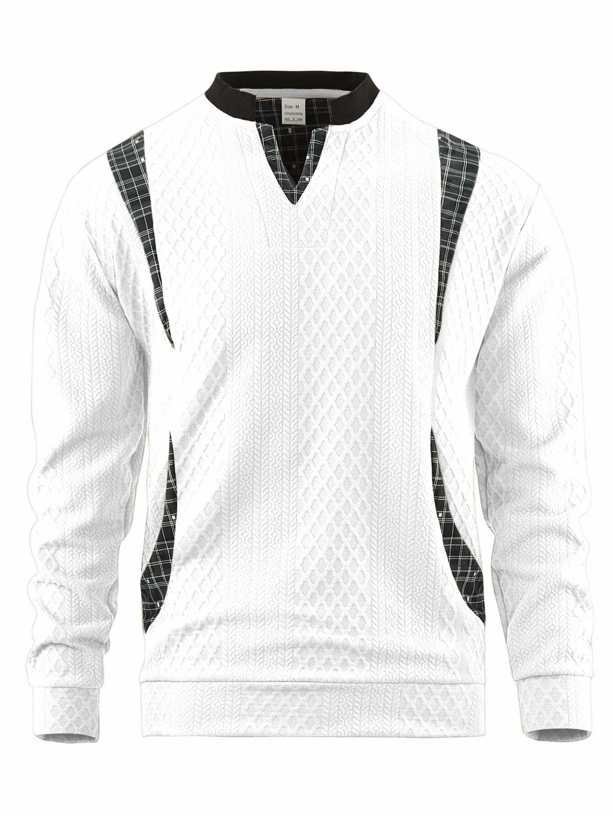 Pure Pure Cross-Border Clothing Men's Sweatshirt New Color-Block Pullover Knitwear Independent Station Hot Sale V-Neck Top_viptrois.com