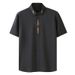 Men's Clothing Plus Size Short Sleeve Shirt Men Summer Thin Slightly Elastic Business Casual Plus Size Fat Brother Embroidered Shirt_viptrois.com