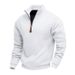 Men's Heavyweight Fleece Half-Zip Sweatshirt - Thermal Lined Stand Collar Pullover For Winter, Breathable Athletic Top (Black, Charcoal_viptrois.com