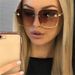 VOOTHOST New Fashion Oversize Rimless Square Bee Sunglasses Women Men Glasses Gradient Sun Glasses Female UV400 With Leather Glasses Case F0122_viptrois.com
