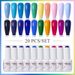 Clou Beaute 20pcs Nude Pumpkin Color Gel Polish Set Glitter Varnish Semi Permanent LED UV Soak Off 15ML DIY Nail Art Manicure_viptrois.com