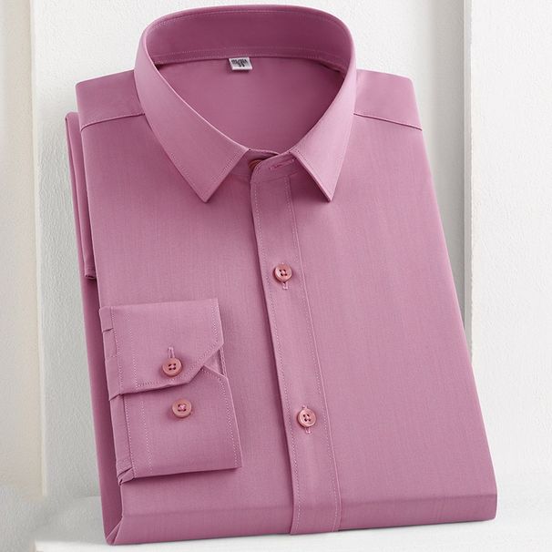 Bamboo Fiber Men's Stretch Dress Shirt – Wrinkle-Free Comfort, Korean Style Slim Fit Professional Shirt, Breathable White Formal Wear For Interviews_viptrois.com