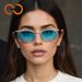 New Personality Round Frameless Owl Sunglasses 2025 Trendy Retro Sunglasses T1401_viptrois.com