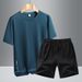 2025 Summer New Couple Ice Silk Short Sleeve Set Men's Women's Fashion Simple And Versatile T-Shirt Outdoor Sports Rest_viptrois.com