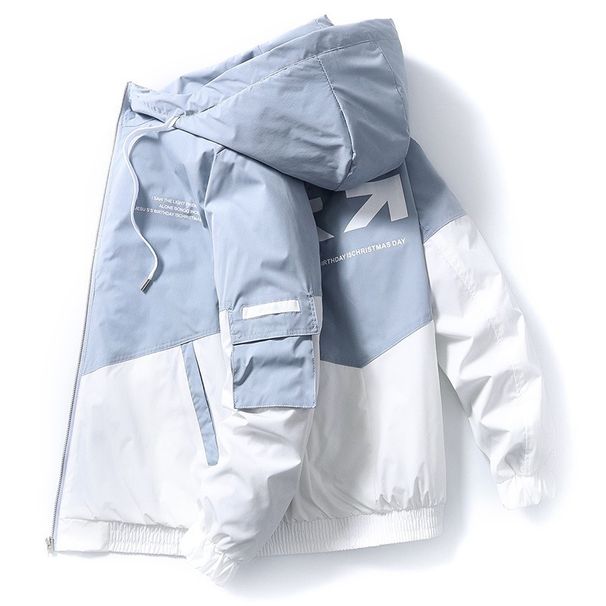 Men's Slim Fit Zip-Up Hooded Jacket – Lightweight Acetate Streetwear Coat For Teens & Young Adults Trendy Layering Piece For School & Urban Style_viptrois.com