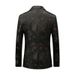 CT Men's Business Black Jacquard Casual Tuxedo Groomsmen Suit Jacket Men_viptrois.com