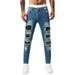 Men's Clothing Men's Ripped Jeans, Patch Men's Hip Hop Street Trend Youth Denim Trousers Tik Tok Cross Border Jeans_viptrois.com