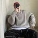 Men's Solid Color Pullover Sweater – Minimalist Hong Kong Style Loose Fit Knitwear For Autumn & Winter (Black/White/Green/Blue/Burgundy, M-XXXXL)_viptrois.com