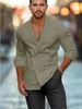 Spring And Autumn Men's Suit Double Breasted Casual Cotton And Linen Fashion Shirt Long Sleeved Cardigan Solid Color Jacket_viptrois.com