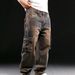 Men's Clothing pocket workwear jeans for men wide leg loose plus size fat guy cross lens_viptrois.com