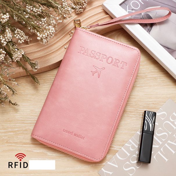 Passport Covers RFID Long Passport Holder Ticket Storage Document Bag Multifunctional Travel Zipper Handheld Passport Bag_viptrois.com