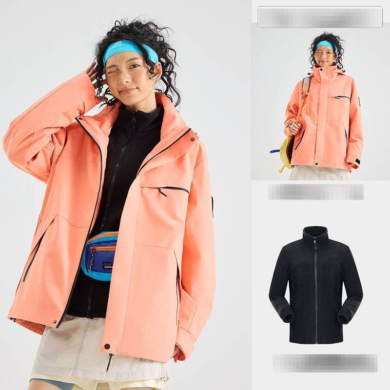 Unisex 3-in-1 Waterproof Windproof Jacket With Detachable Fleece Liner For Outdoor Hiking Camping Skiing_viptrois.com